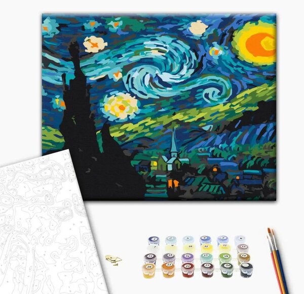 Quadro da dipingere con i numeri Cielo notturno van gogh