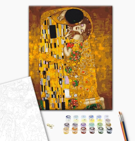 Quadro da dipingere con i numeri Klimt: il bacio
