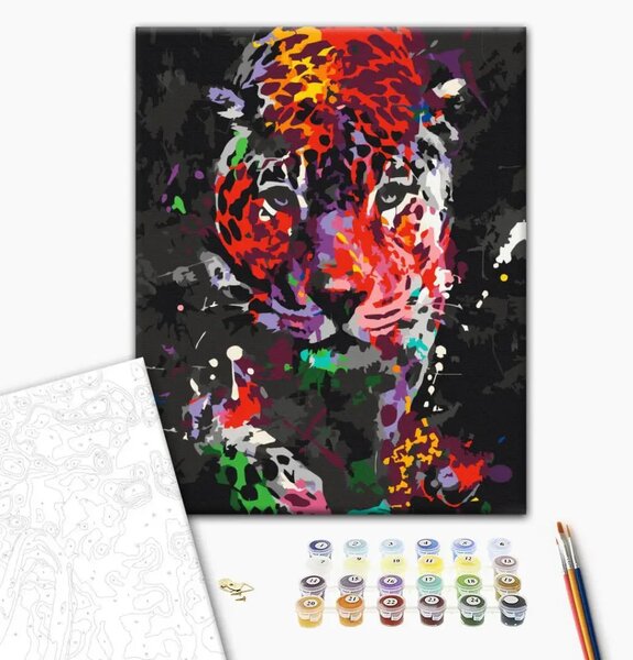 Quadro da dipingere con i numeri Leopardo maculato