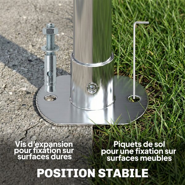 Outsunny Tettoia 3 x 6 m, Riparo Robusto ad Altezza Regolabile con Porte e Finestre, Bianco | Aosom Italy