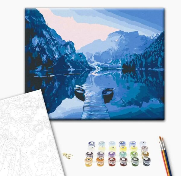 Quadro con numeri Barche sul lago