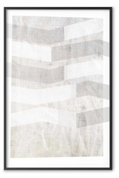 Poster: Luce e ombra - texture astratta con figure geometriche grigie