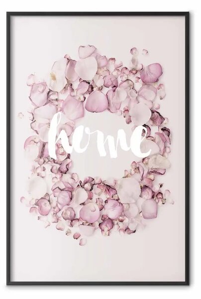 Poster: Casa profumata - scritta in inglese su sfondo di fiori sparsi