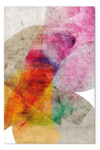 Quadro su tela Caleidoscopio verticale - astrazione colorata su sfondo beige