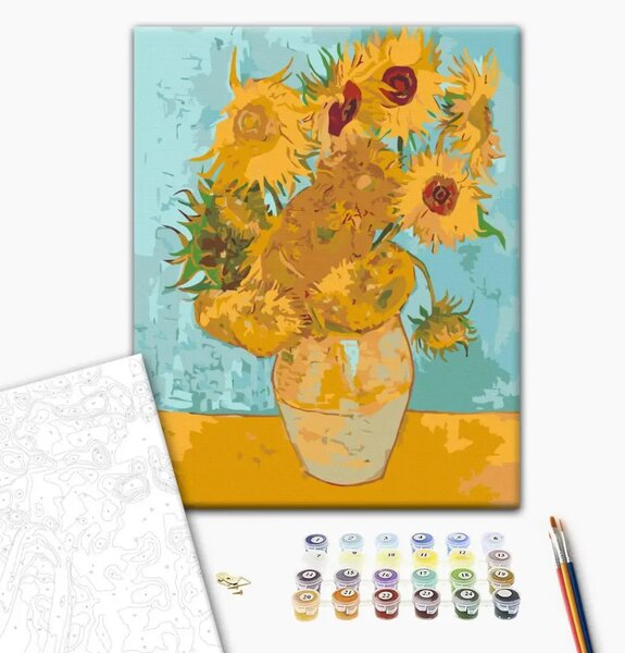 Tela da dipingere con numeri Girasoli di Van Gogh
