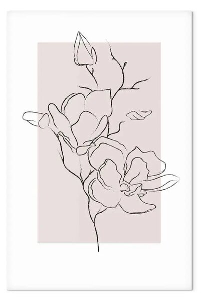 Quadro su tela Magnolia color crema verticale