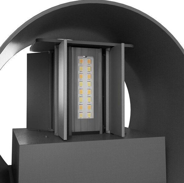 Applique LED 12W Bidirezione Curvo IP65 CCT con LED OSRAM - Antracite