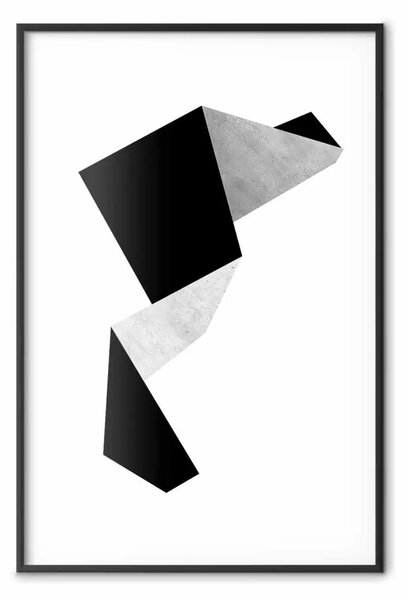 Poster: Modulo - figura geometrica astratta in bianco e nero su sfondo chiaro