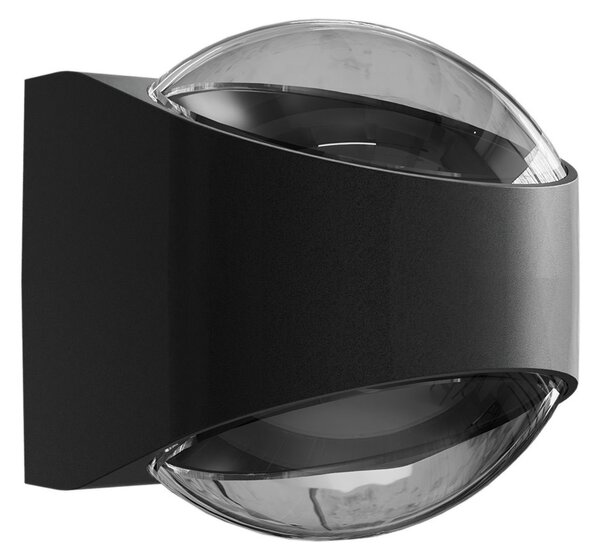 Applique LED 12W Bidirezione Curvo IP65 con LED Bridgelux - Nera