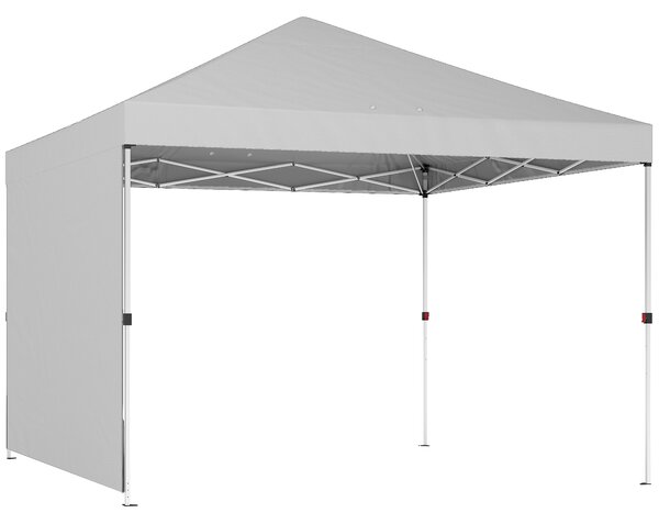 Outsunny Gazebo Pieghevole Pop-up 3x3 m con Parete Laterale UPF50+ Altezza Regolabile Spinta Centrale Borsa di Trasporto Bianco | Aosom Italy