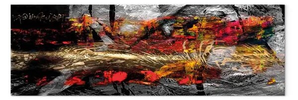 Quadro su tela Flamenco infuocato verticale - astratto in colori caldi