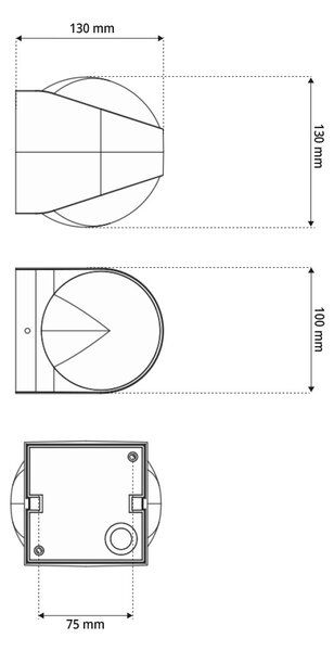 Applique LED 12W Bidirezione Curvo IP65 con LED Bridgelux - Bianca