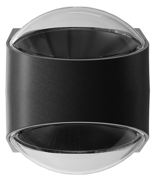 Applique LED 12W Bidirezione Curvo IP65 con LED Bridgelux - Nera