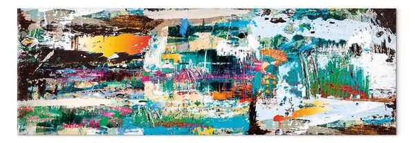 Quadro su tela Raggi di speranza stretto - astratto di colorati pattern
