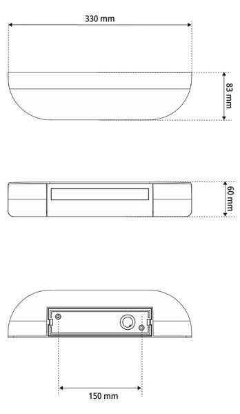 Applique Lineare 12W Monodirezione IP65 CCT con LED OSRAM - Antracite