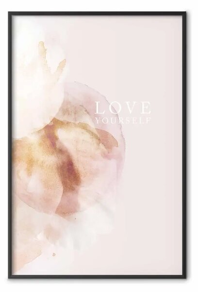 Poster: Amati - scritta in lingua inglese su sfondo rosa pastello