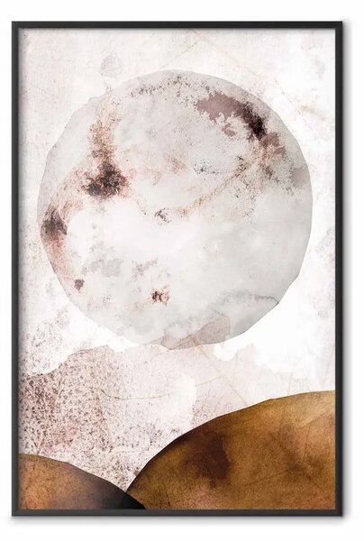 Poster: Macchie solari - astratta texture di cerchio bianco su sfondo chiaro