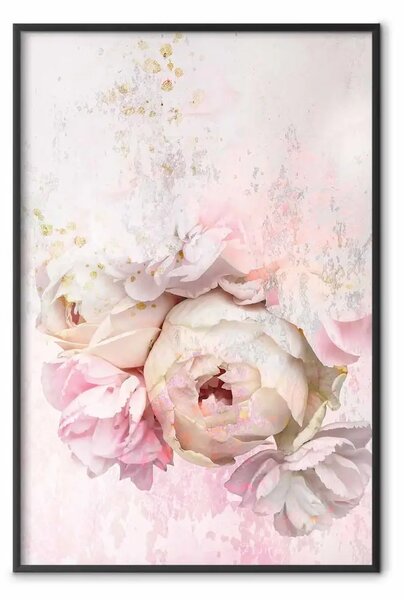 Poster: Rosa malinconico - bouquet fiori primaverili rosa chiaro