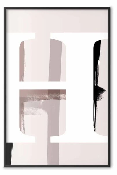 Poster: Lettera H - lettera bianca dell'alfabeto su sfondo astratto pastello