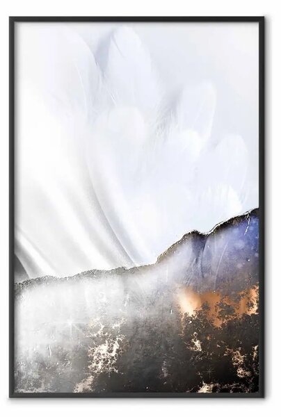 Poster: Angelo custode - astratta composizione con ali bianche e pattern