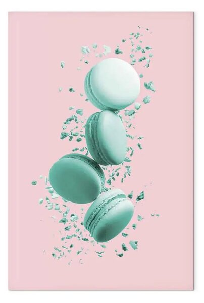 Quadro moderno Dolci voli verticale - cibo su sfondo pastello