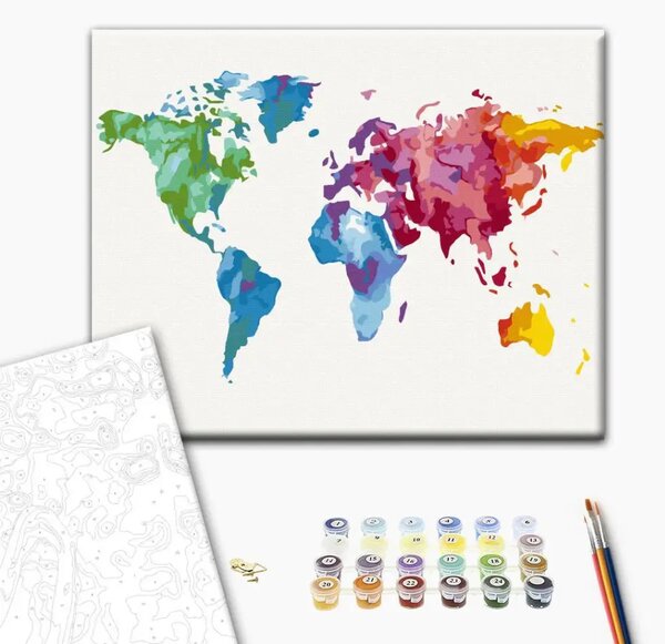 Quadro da dipingere con i numeri Colori del mondo