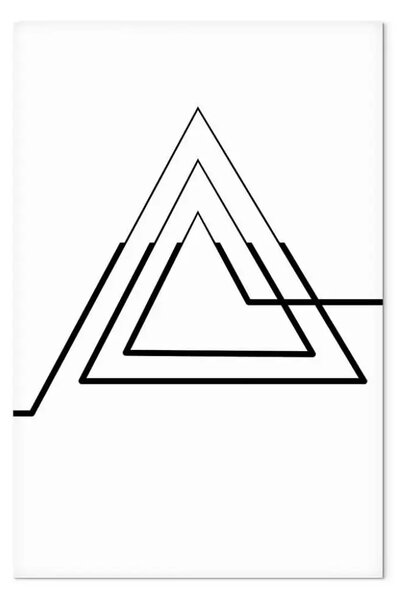 Quadro contemporaneo Recupero triangolare - Bianco e nero, composizione minimalista con un motivo geometrico