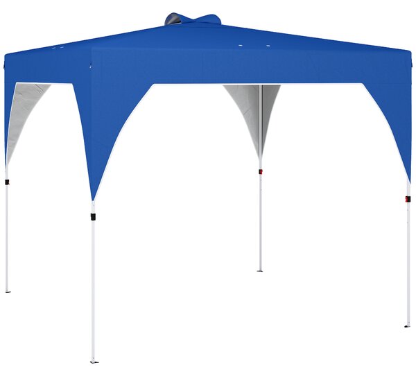 Outsunny Tenda Pieghevole Pop-up 3x3 m con Blocco Centrale Altezza Regolabile Borsa Trasporto con Ruote e Sacchi di Sabbia Blu | Aosom Italy