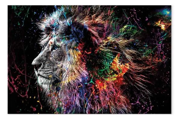 Quadro moderno Leone pazzo in largozza