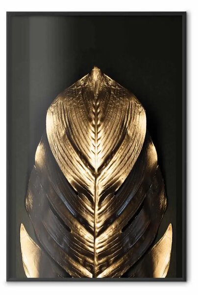 Poster: Oro del Faraone - figura astratta dorata su sfondo nero uniforme