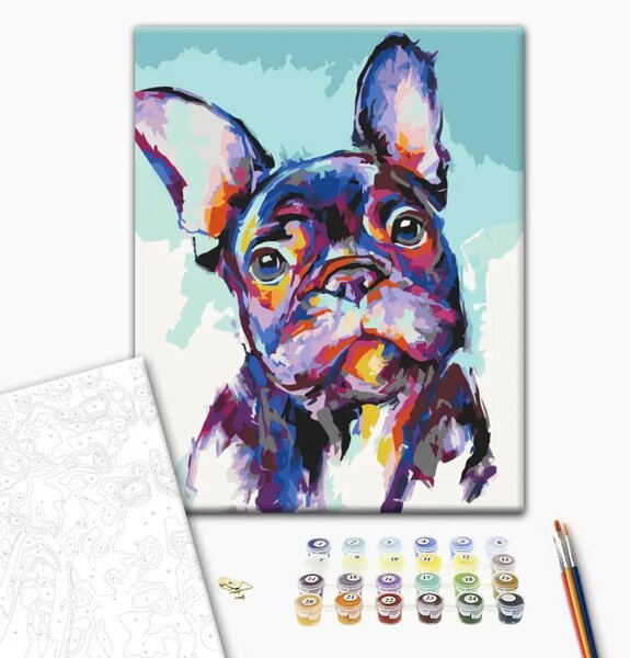 Quadro con numeri Ritratto di bulldog