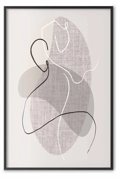 Poster: Sensazioni danzanti - line art astratta silhouette su texture