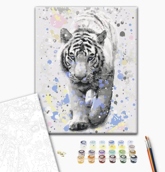 Quadro con numeri Tigre bianca