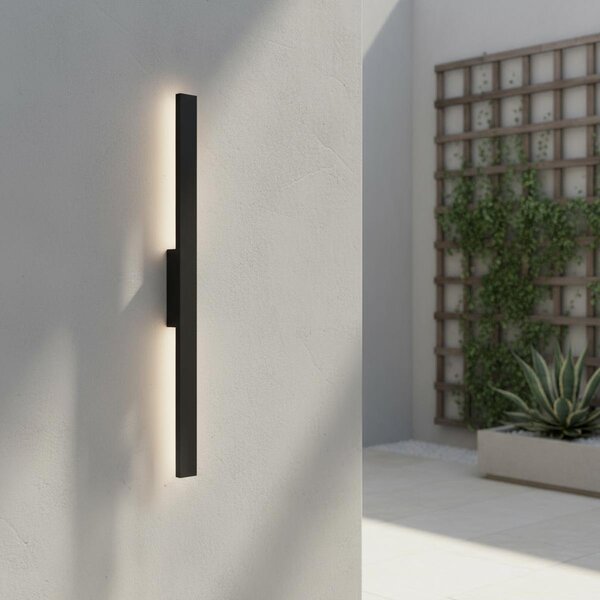 Applique Lineare 24W Luce Indiretta IP65 con LED OSRAM - Nero Colore Bianco Naturale 4.000K