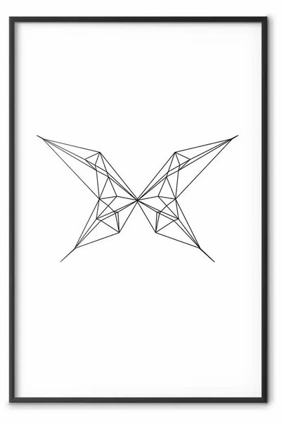 Poster: Disegno farfalla - line art astratta farfalla geometrica
