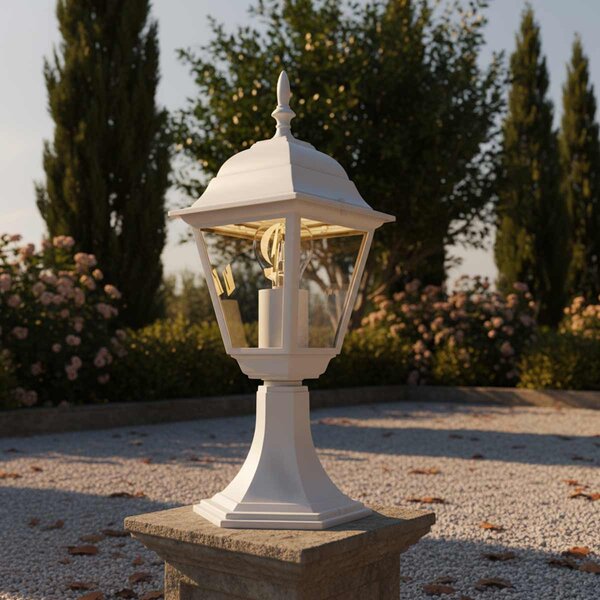 Paletto Lampione Vintage 40cm E27 IP54 Bianco - Serie Alfieri