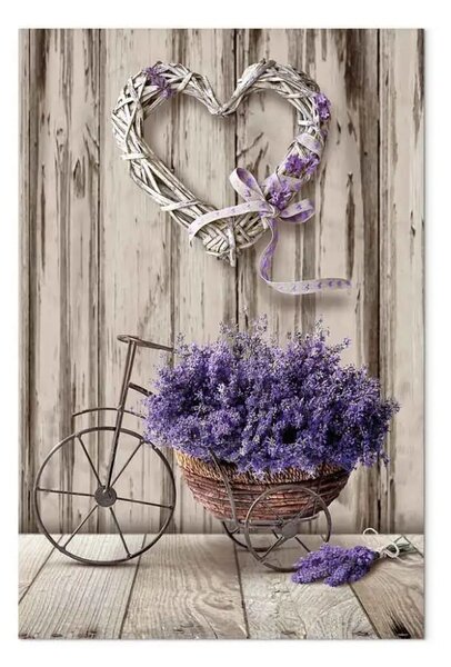 Quadro contemporaneo Bouquet segreto di lavanda verticale
