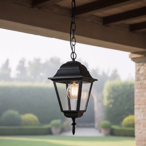 Lanterna Vintage a Sospensione E27 IP54 Nera - Serie Alfieri