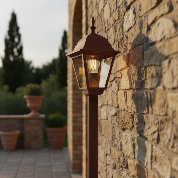 Paletto Lampione Vintage 100cm E27 IP54 Corten - Serie Alfieri