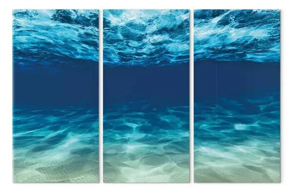 Quadro moderno Luce dell'oceano (3 pezzi) - paesaggio marino subacqueo