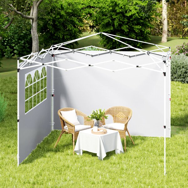 Outsunny Pannelli laterali per gazebo 3 x 3 m pannelli per gazebo con finestra set da 2 tessuto Oxford bianco | Aosom Italy