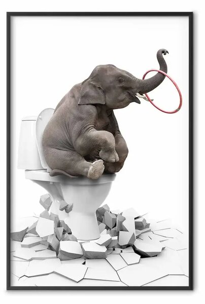 Poster: Divertimento totale - fantasia con animale africano su sfondo bianco