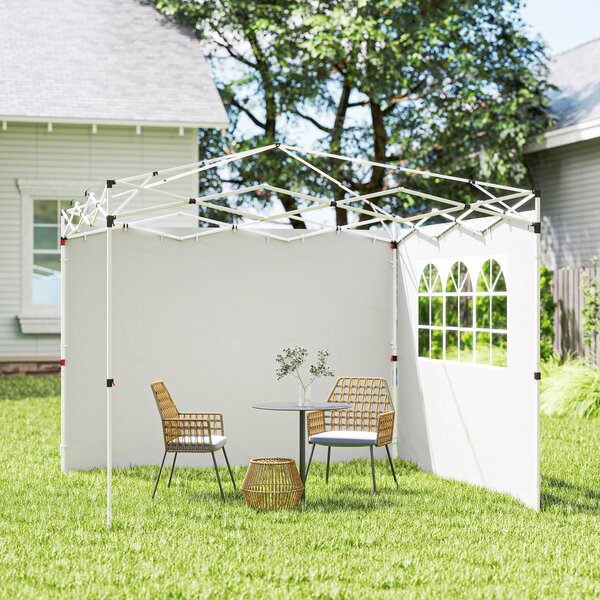 Outsunny Pannelli laterali per gazebo 3 x 3 m pannelli per gazebo con finestra set da 2 tessuto Oxford bianco | Aosom Italy