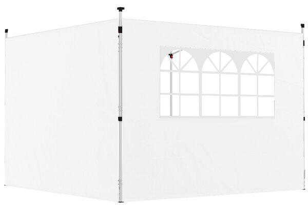 Outsunny Pannelli laterali per gazebo 3 x 3 m pannelli per gazebo con finestra set da 2 tessuto Oxford bianco | Aosom Italy