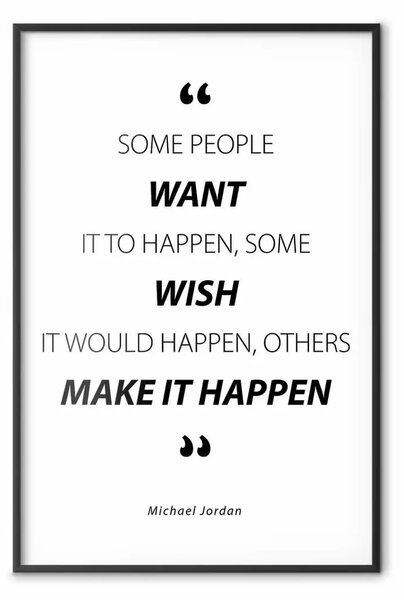 Poster: Citazione - Micheal Jordan - composizione citazioni in bianco e nero