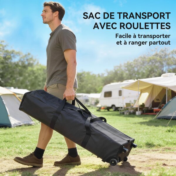 Outsunny Gazebo da giardino pop up tenda pieghevole altezza regolabile 3 pareti lat­erali sacchi di sabbia borsa da trasporto 3 x 3 m crema | Aosom Italy