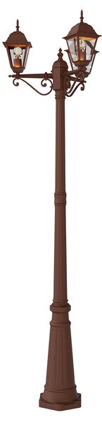 Lampione Storico con 3 Lanterne 200cm E27 IP54 Corten - Serie ALFIERI