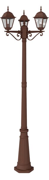 Lampione Storico con 3 Lanterne 200cm E27 IP54 Corten - Serie ALFIERI