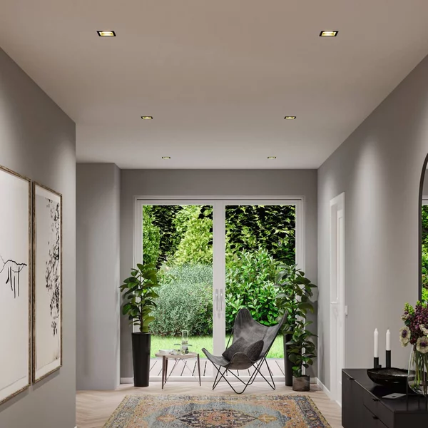 Paulmann LED da incasso Cole Coin nero/oro angolare IP44 dimmerabile 3x Coin,, Nero, Bagno, Alluminio, Moderno