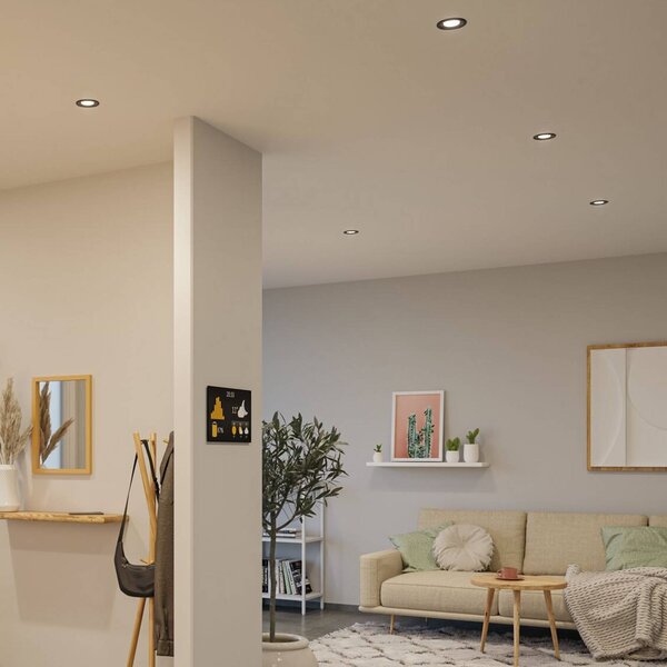 Paulmann LED Nova Coin, set da 3, bianco opaco, rotonda, orientabile, 4.000 K Coin, Bianco / Opale, Soggiorno / Sala da pranzo, Alluminio, Moderno
